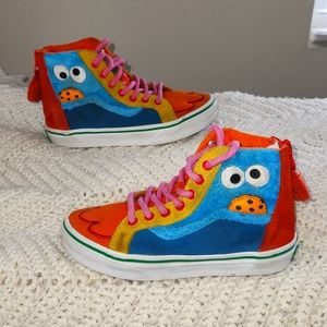 Sesame Street Vans,Size1K,Cookiemonster,zipback,Unisex,hizip,Higtop,Sendoffer,